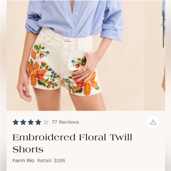 Farm Rio: Floral Embroidered Shorts - Picture 2 of 13